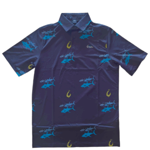Collared Fish Print Golf Shirt